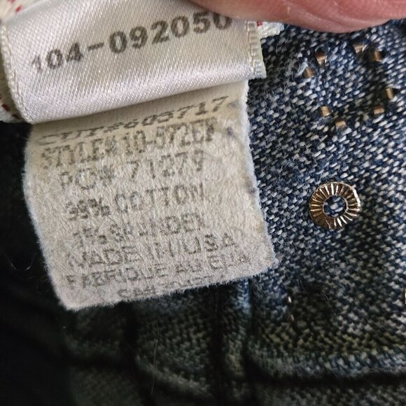 True Religion Billy Studded Rhinestone Flap Pocket Y2K Distressed Jeans Size 31 - Picture 15 of 15